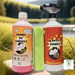 Bomba de Limpieza 1 Litro + Lanza-bomba + Bayeta Microfibra